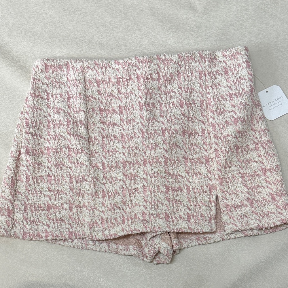Altar'd State Pink and Cream Tweed Fabric
